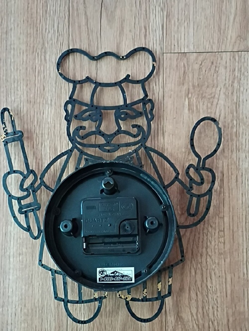 Black Chef Wall Clock - Home Wall Decor - Picture 2 of 5
